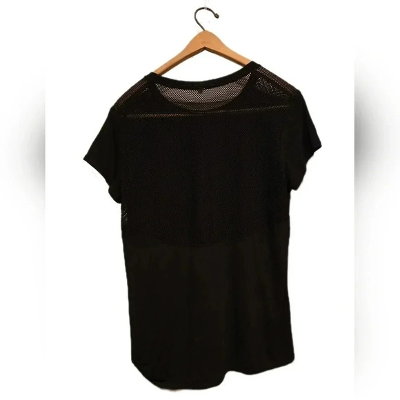 Old Navy, Size L, Black Relaxed Mesh-Back Side-Tie Tee - Picture 2 of 13